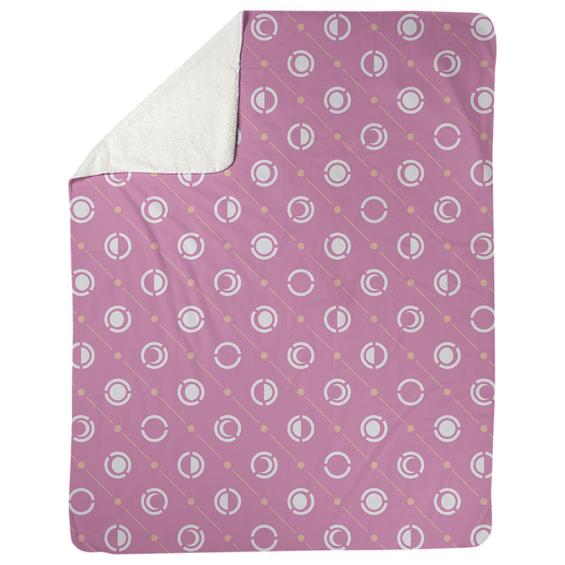 Couverture polaire moon phases, l 30 po x L 40 po, Rose / accent de jaune