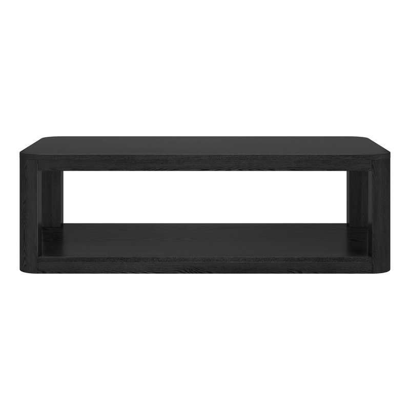 Analisia 47" Wide Rectangular Coffee Table in Alder, Black