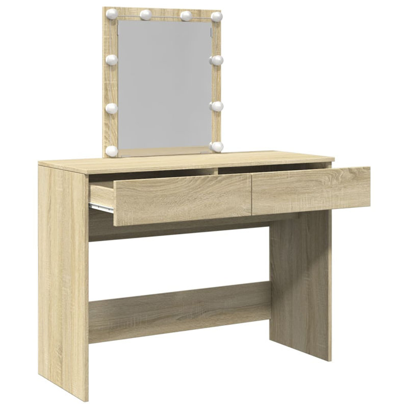 Dressing Table with Mirror, Sonoma Oak