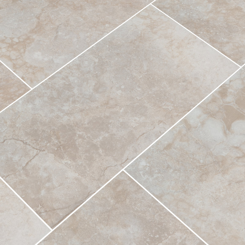 Aphelia Ivora 12 in. x 24 in. Matte Ceramic Stone Look Floor and Wall Tile, Ivora