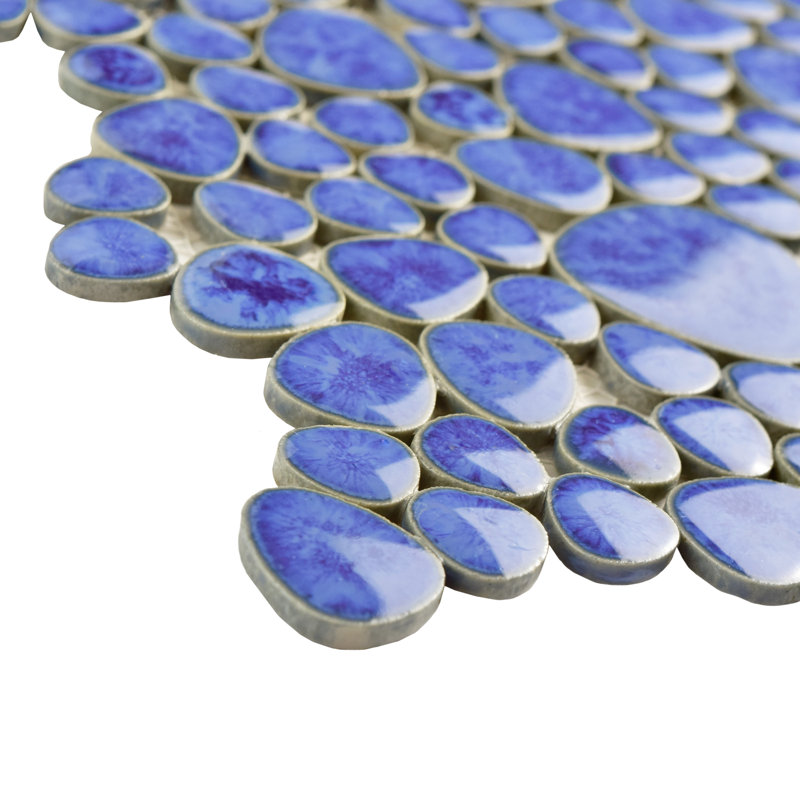 Carreau de mur et de plancher en porcelaine 11 "x 11" Pebble, Bleu