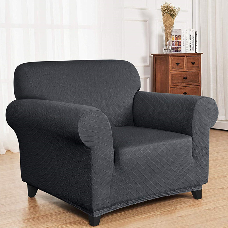 Housse pour fauteuil à coussins carrés ultra doux, Gris