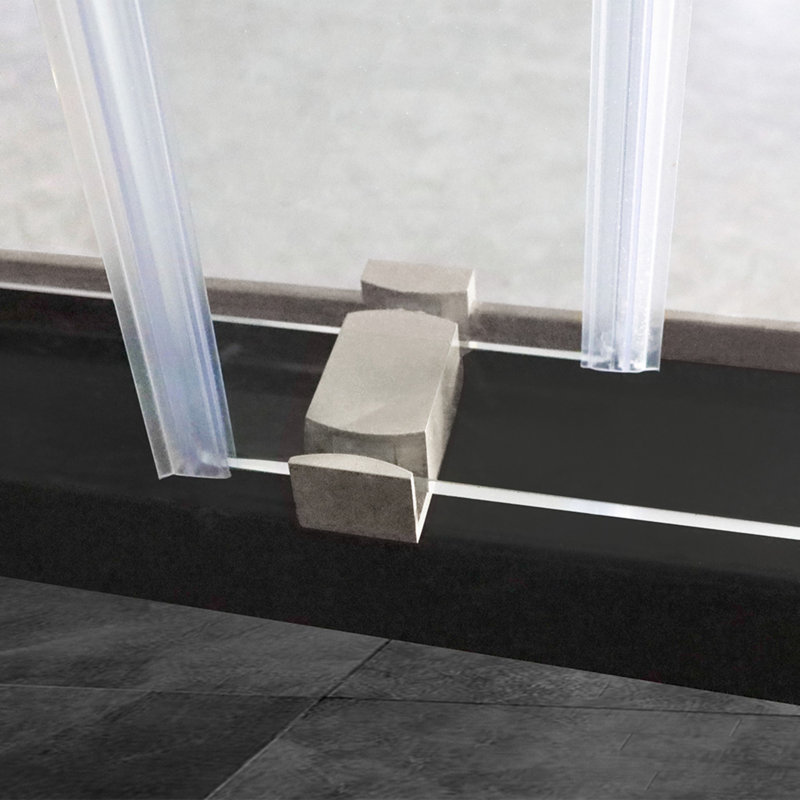 Frameless 60" Clear Glass Sliding Shower Doors with Brushed Nickel Finish