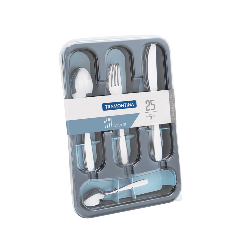 Tramontina Stainless Steel 24 Pcs. Cutlery Set in a Tray