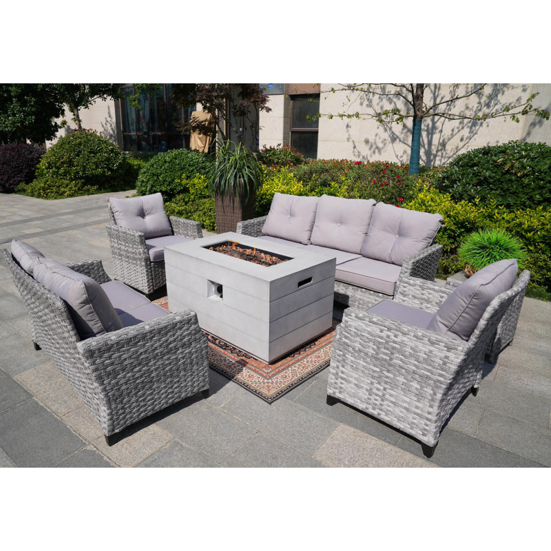 7 - Person Patio Conversation Set with Cushions