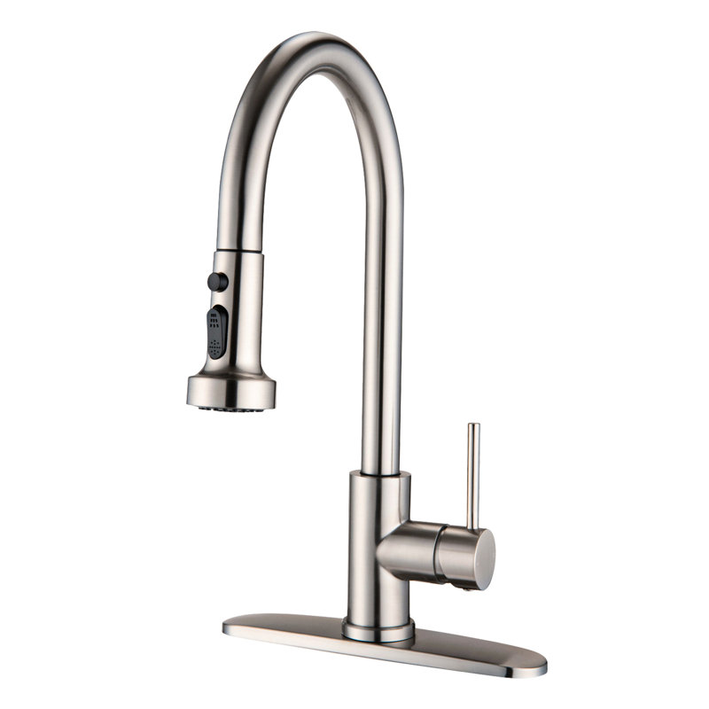 Brushed Nickel Stainless Steel Faucet For Kitchen With Soap Dispenser - Scratch Resistance, Rust Spot 1.8Gpm Flow Finish And Scratch-, Rust-, Spot-, Pause Feature