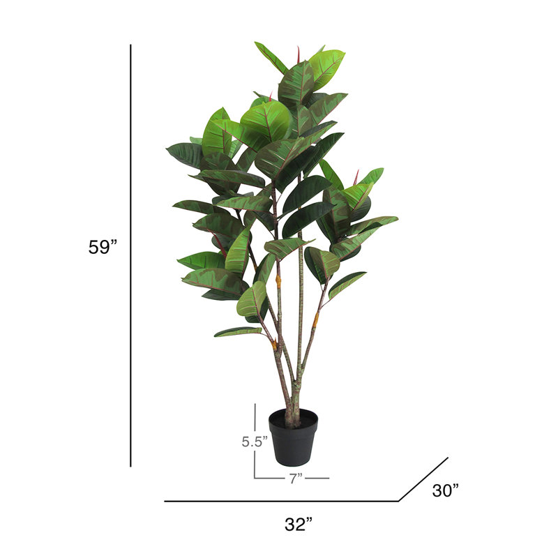 Hévéa artificiel 59 po en pot