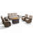 Arbor 7 - Person Fire Pit Outdoor Wicker Conversation Furniture Set With 6" Cushions, 55,000 BTU Propane Table-1832225044-1832225040
