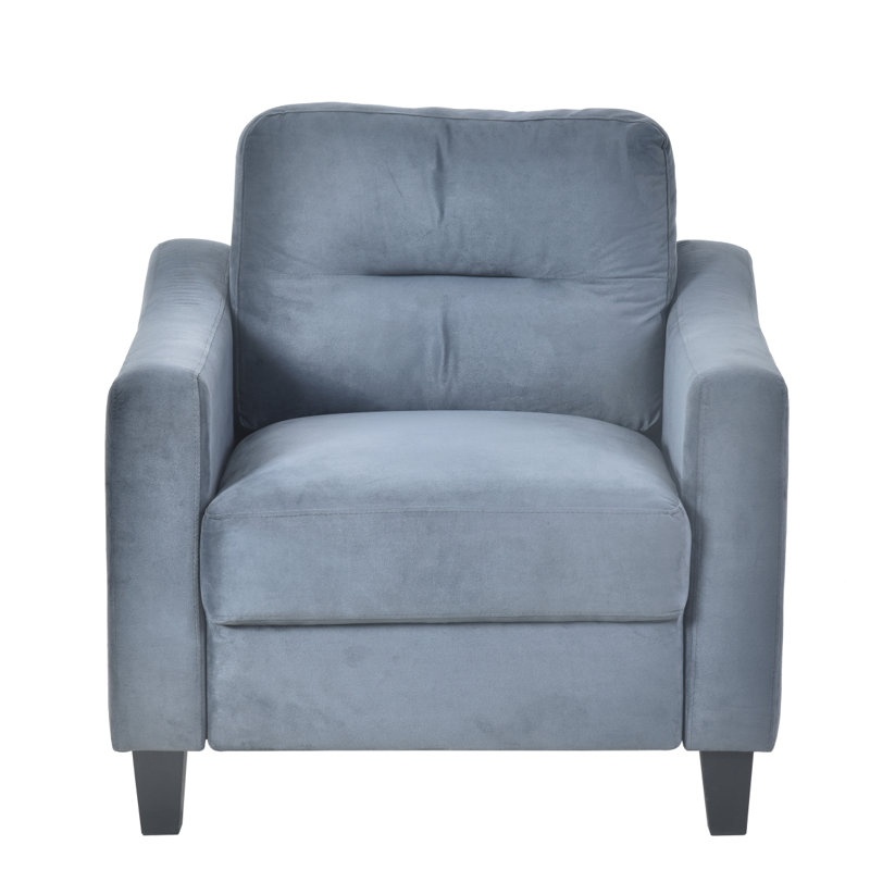 Modern Sectional Sofa, Comfortable L-Shaped Fabric Couch for Small Space, Living Room Bedroom Office, Blue
