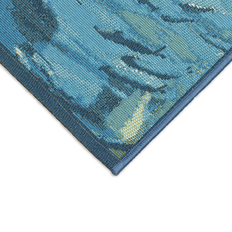 Tapis intérieur / extérieur bleu Bay Toile Asenet Fish To Go de Bay Isle Home ™, Tapis de couloir 1 pi 11 po x 4 pi 11 po