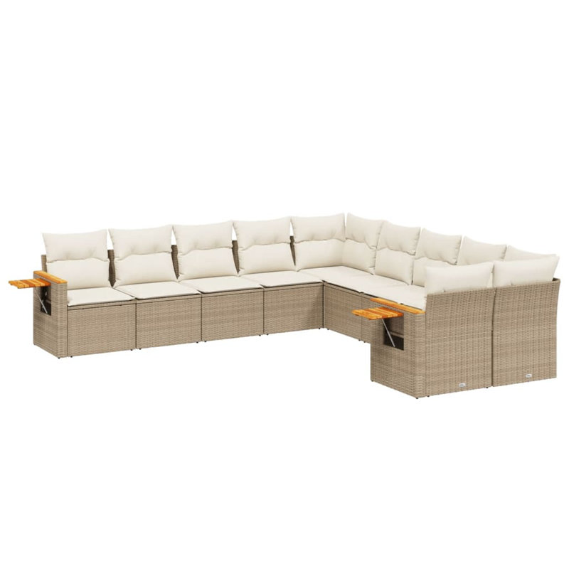 Ensemble de canapé de jardin modulaire en rotin PE 10 pièces Vidaxl
