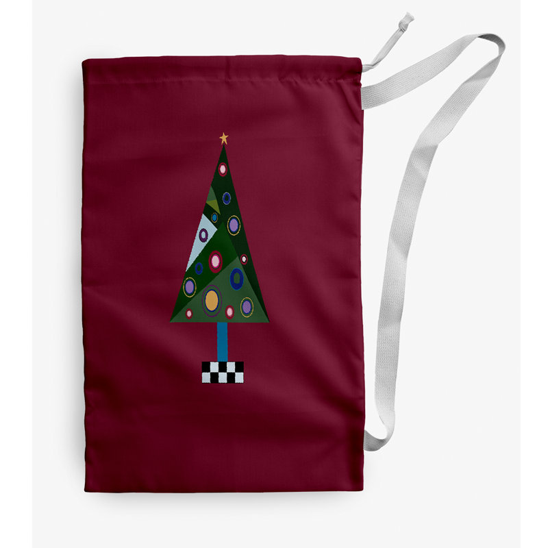 Fabric Laundry Bag with Handles, Small (29" H x 18" W), Dark Red