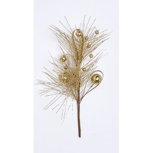 Artificial Pine Needles Christmas Floral Picks Branches Glitter Fake Floral  Twig Picks for Flower Greenery Arrangements