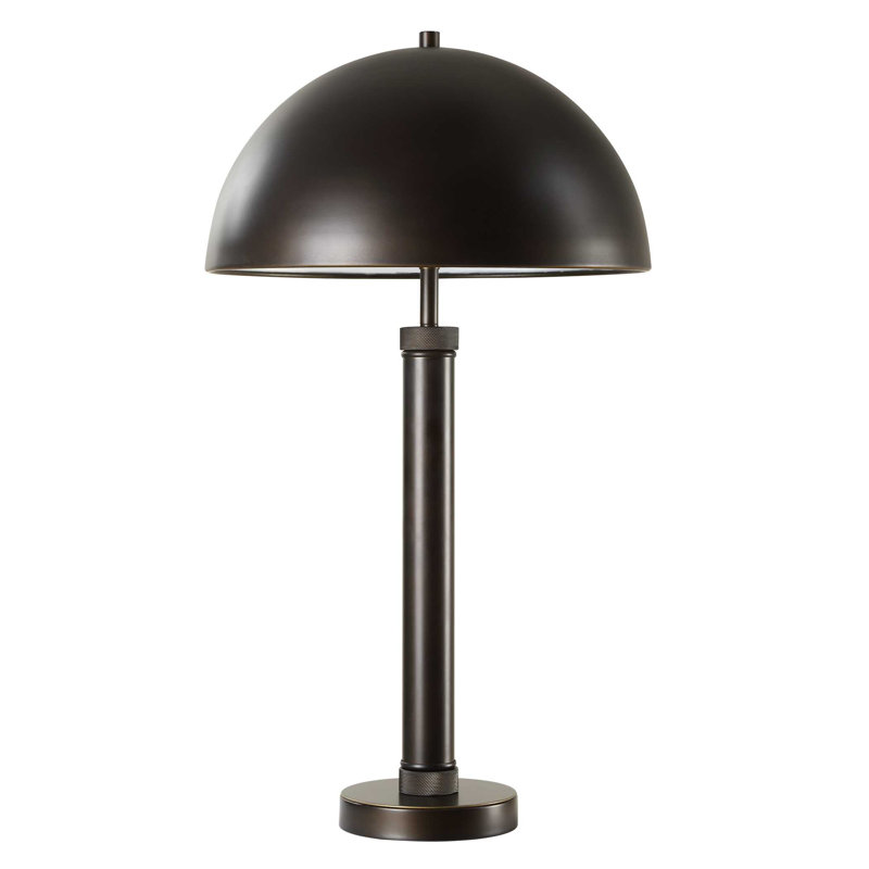 Diamond Knurled All-Metal Dome Table Lamp, Brown