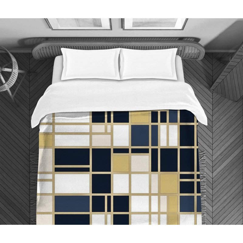 Siracusa Mondrian Geometric Geometric Shapes Comforter, Queen