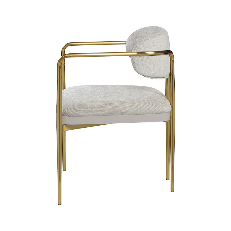 Fauteuil en chenille et or Zayn Beige (ensemble de 2)
