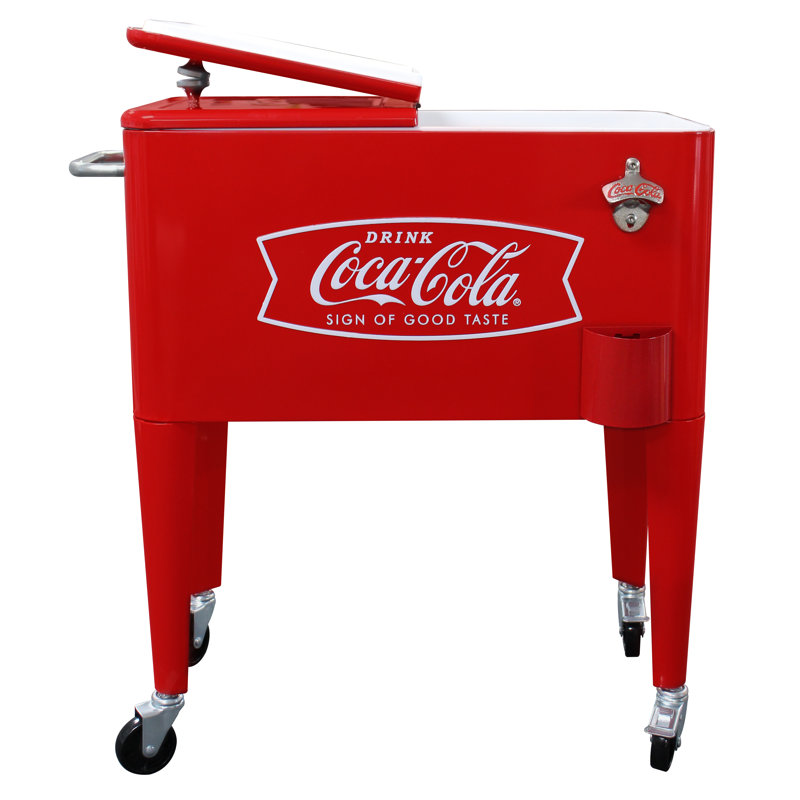 Leigh Country 60 Quarts Serving Station / Cart Cooler with wheels in Red