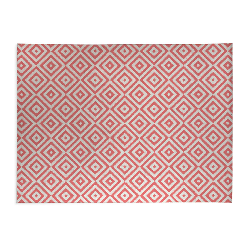 Tapis de cuisine Ikat, Rectangulaire 2 pi x 3 pi, Vieux rose