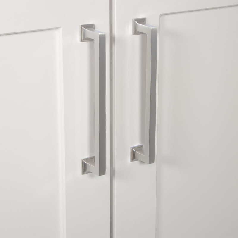 Grandeur Geneva 6" Brass Handle Pull, Satin Nickel