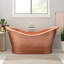 Paige 66" Copper Double Slipper Pedestal Tub with Pre-Drilled Overflow and Rolled Rim - Less Drain-1727048757