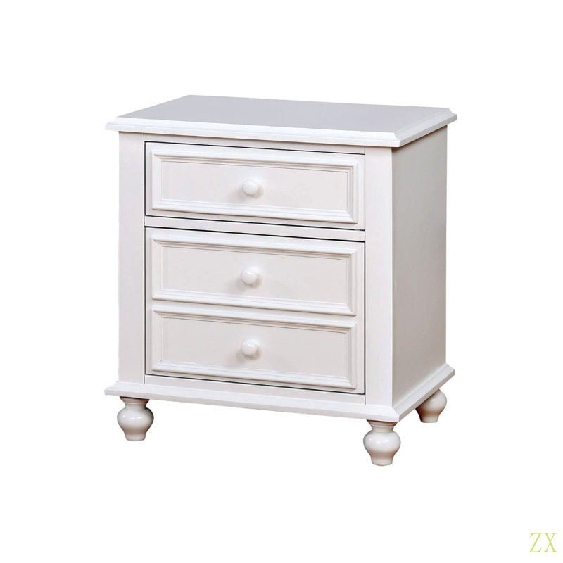 Table de chevet en bois avec 2 tiroirs