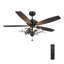 Ventilateur de plafond 52 po avec télécommande Huntley, ensemble d'éclairage inclus