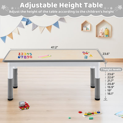 Adjustable Kids Table, Graffiti Desktop, Height Adjustable, Ages 3-8
