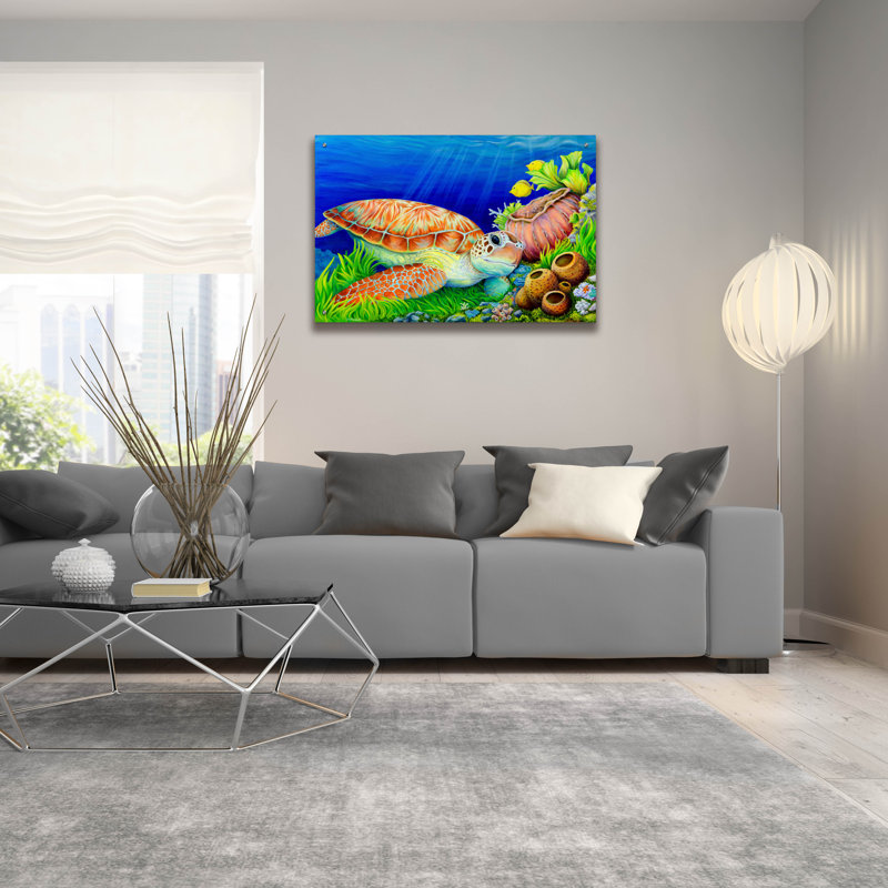 «Beach Escest to Molokini» par Tim Marsh, art mural en verre acrylique Beachcrest Home ™, H 24 po x l 36 po x P 0,2 po