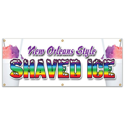 New Orleans Style Shaved Ice Banner Sign