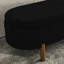 Banc de rangement repose-pieds ovale, pieds en bois d'hévéa, noir (46 po x 17,7 po x 10,8 po)-495311250
