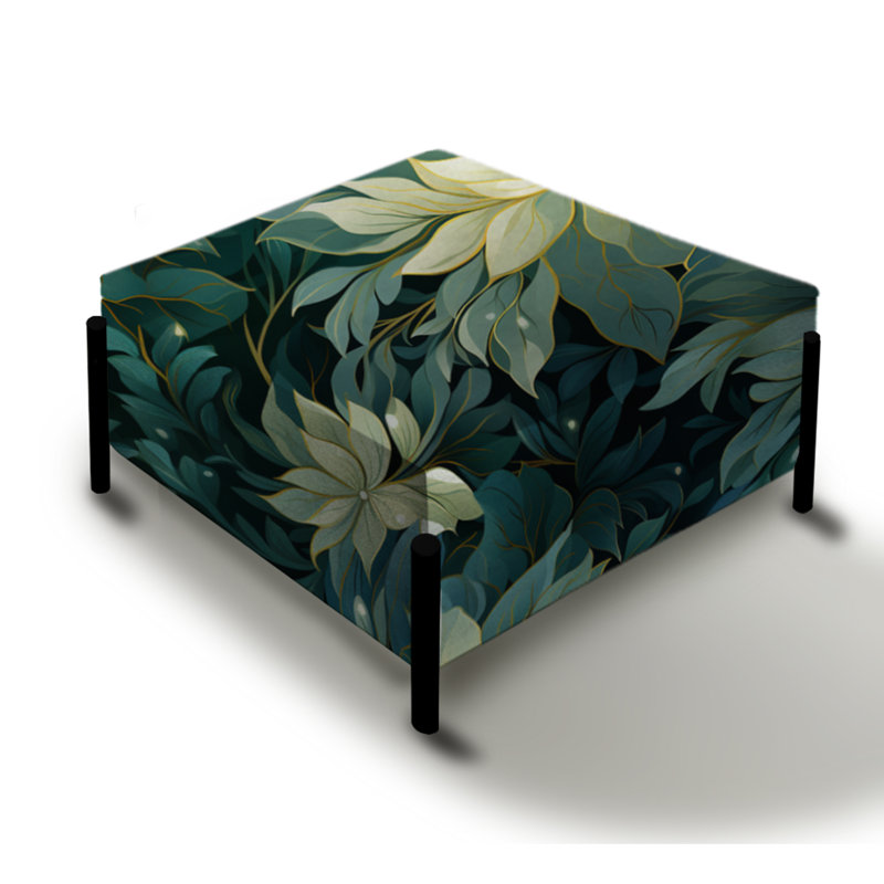 Grand repose-pieds carré Ethereal Tropical Camouflage I