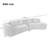 132" Modern Sectional Sofa With Curved Design, 2-Piece Chenille Modular Couch With 4 Pillows, Plush Sponge & Spring Cushion-1689223686