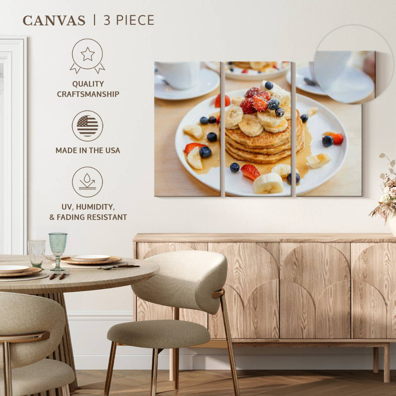 Crêpes à la banane et aux baies, H 20 po x l 33 po