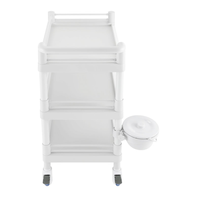 38.58'' H x 25.59'' W Utility Cart with Wheels, White