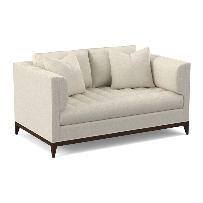 Paramount Loveseat, American Walnut, Stepping Stones Ivory Viscose