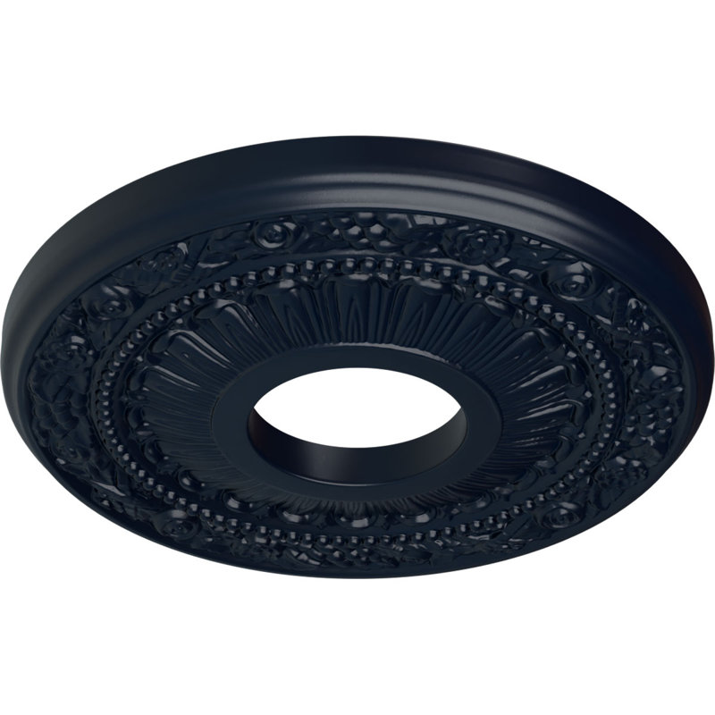 Médaillon de plafond Endurathane Reece, DO 12 po x P 1 3/4 po (convient aux auvents jusqu'à 2 3/8 po), fini craquelé acajou peint à la main
