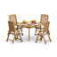 3 Seats 4 Pcs Grade-A Teak Wood Dining Set: 52" Round Table And 3 Ashely Folding Reclining Arm Chairs #11AS1103-144556435-161614471