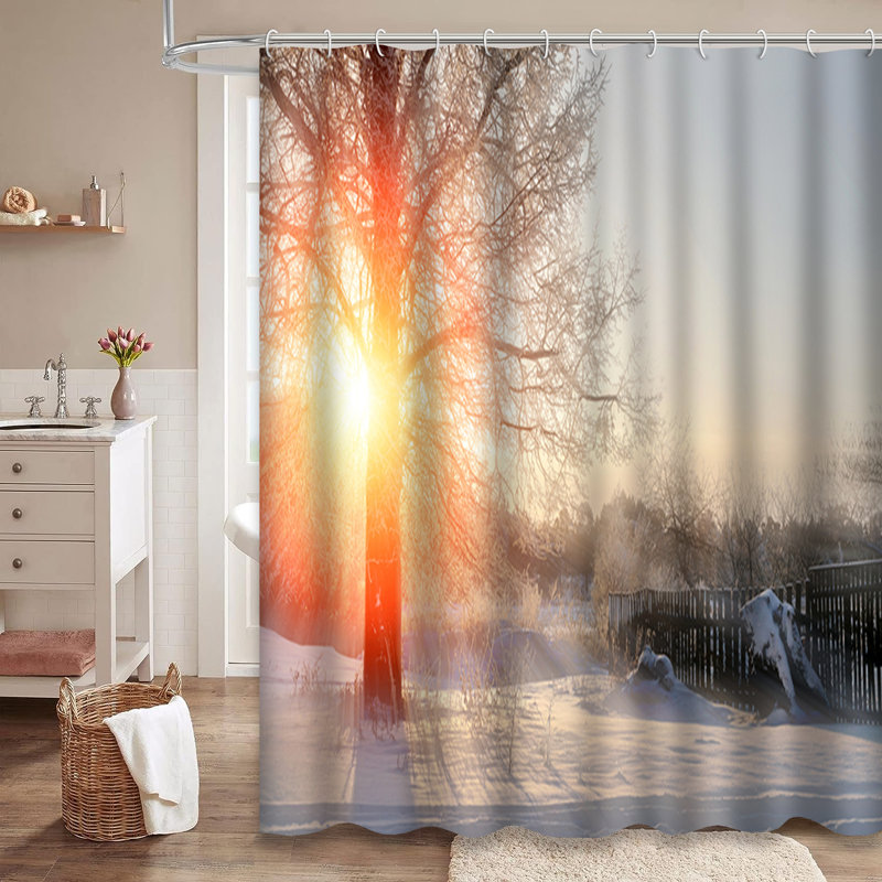 Rideau de douche Winter Sunset Frosty, L 72 po x l 72 po