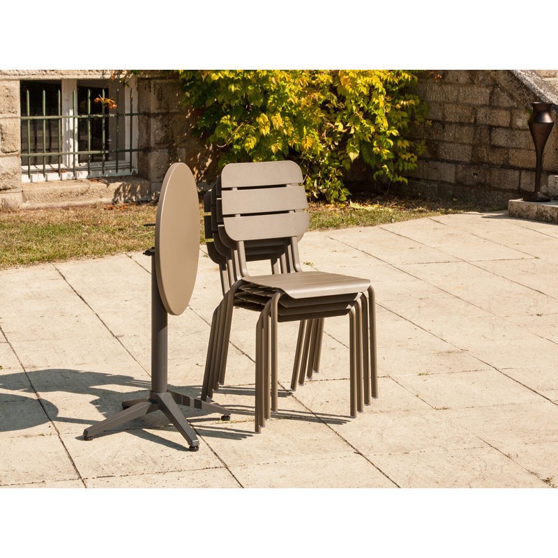 Aule Round Outdoor Bistro Table - 55.5 cm W 55.5 cm D, Mocha Brown