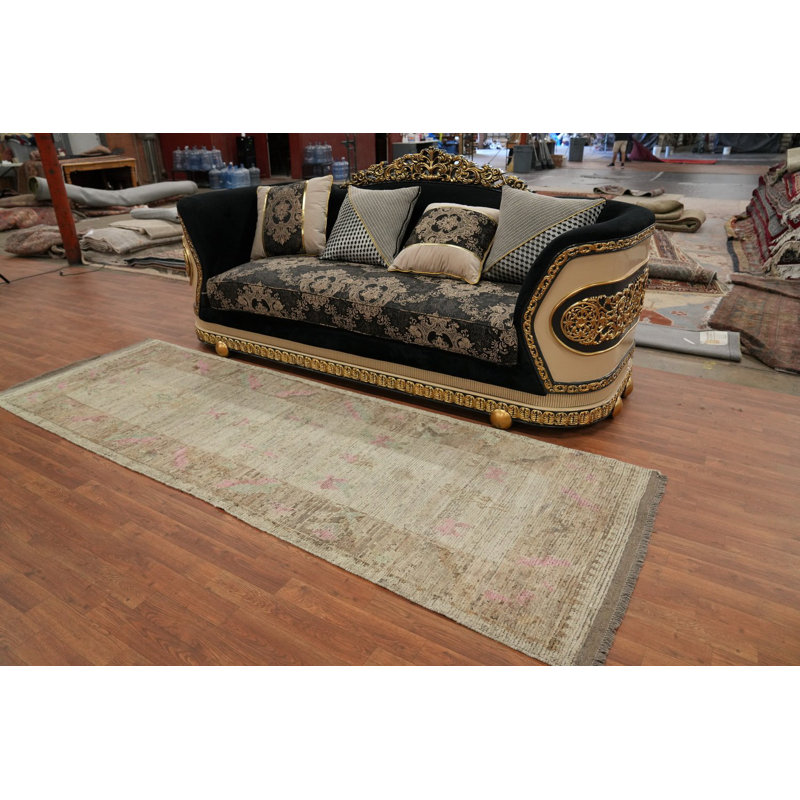 Tapis de couloir couleur terre Oushak 3 x 10