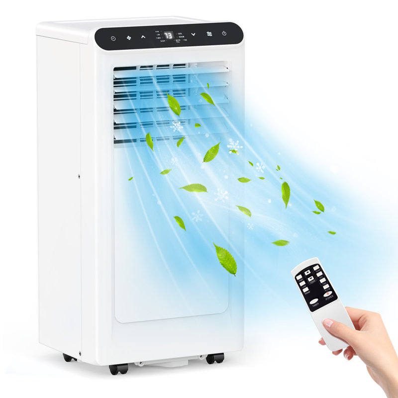 Climatiseur portatif 8 000 BTU - climatiseur 3-en-1: refroidissement, déshumidificateur et ventilateur - silencieux, télécommande, minuterie 24H, installation facile, jusqu'à 350 pieds carrés - Panneau de commande noir