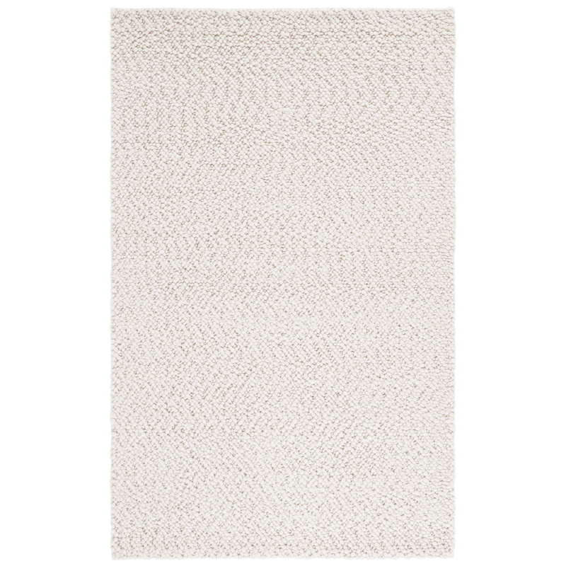 Houghtaling Natura Hand Woven Wool/Viscose/Cotton Rug in Light Beige, Rectangle 8' x 10'
