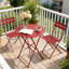 Ensemble bistro 3 pièces en acier pliable, table de patio résistante aux intempéries et 2 chaises pour balcon, jardin, cour, bord de piscine et intérieur
