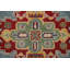 Tapis bleu clair à motif géométrique Kazak