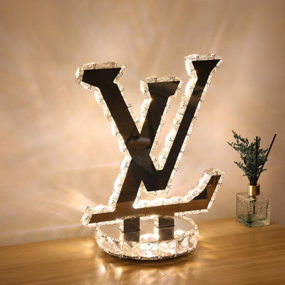 B&S Lighting Inc Crystal 10.6" Love Sign With Two Colors Led Table Decor