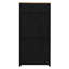 Rangement à chaussures noir avec 6 tiroirs, plateau en grain de bois, panneaux réglables, fabriqué à partir de panneau de particules et d'armoire pour utilisation, 4 tiroirs rabattables et 2 surfaces, fabrication stable-432427959-432427953