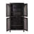 Quinn Mango Wood & Cane Arched Door Curio Cabinet with Storage Shelves