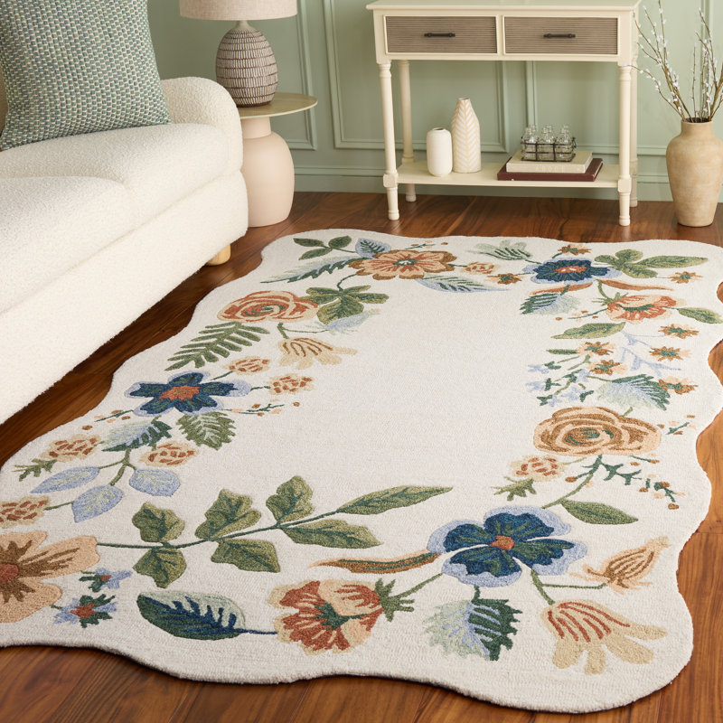 Jardin 772 Hand Tufted 80% Wool; 20% Cotton Floral Rug, 5'-0" X 8'-0" Rectangle