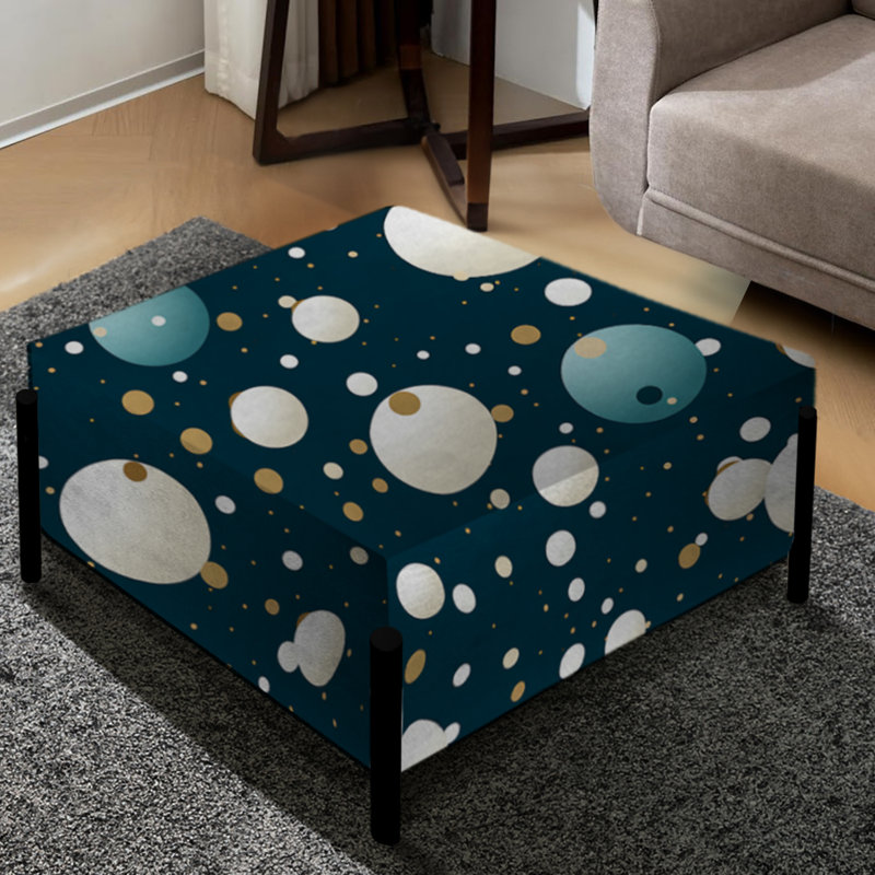 Nautical Allure Polka Dots Pattern - Polka Dots Large Square Ottoman