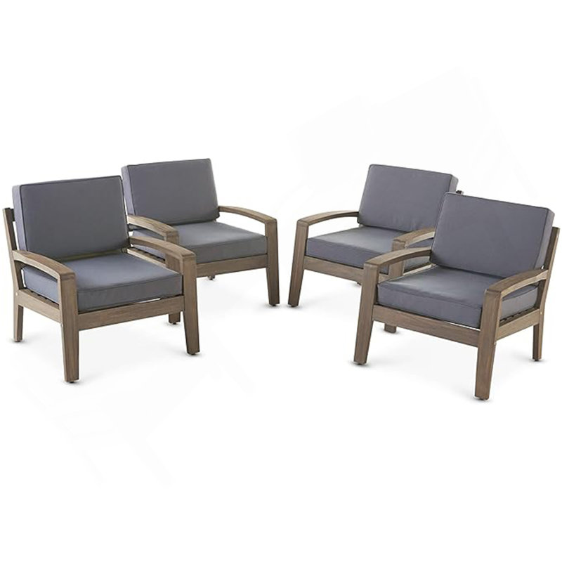Ensemble de 4 chaises club GRENada, Gris, Gris